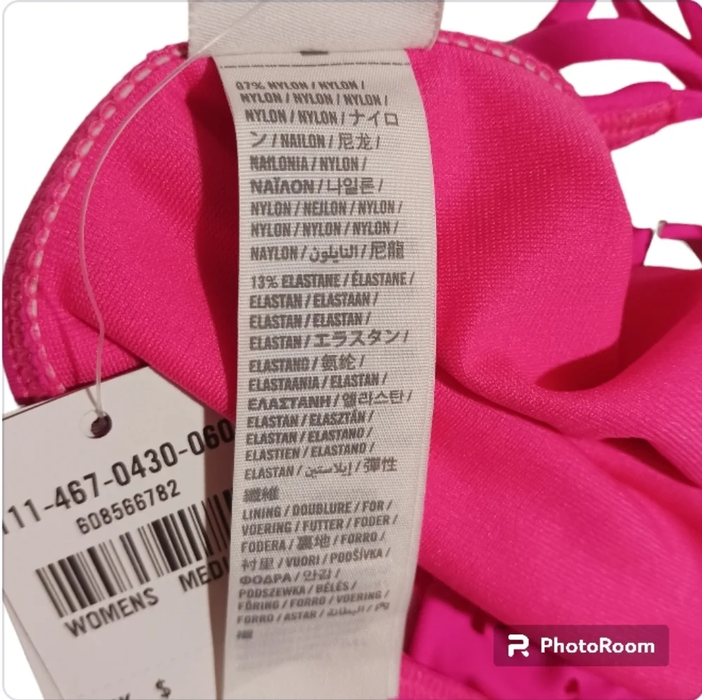 A&F Bikini Laser Cut Ruffle Top Side Tie Cheeky Bottom